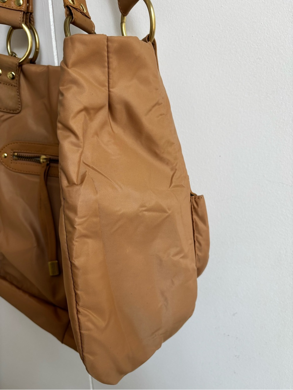 Kenneth Cole Tan Stud-Accent Tote Bag NWOT - Picture 4 of 15